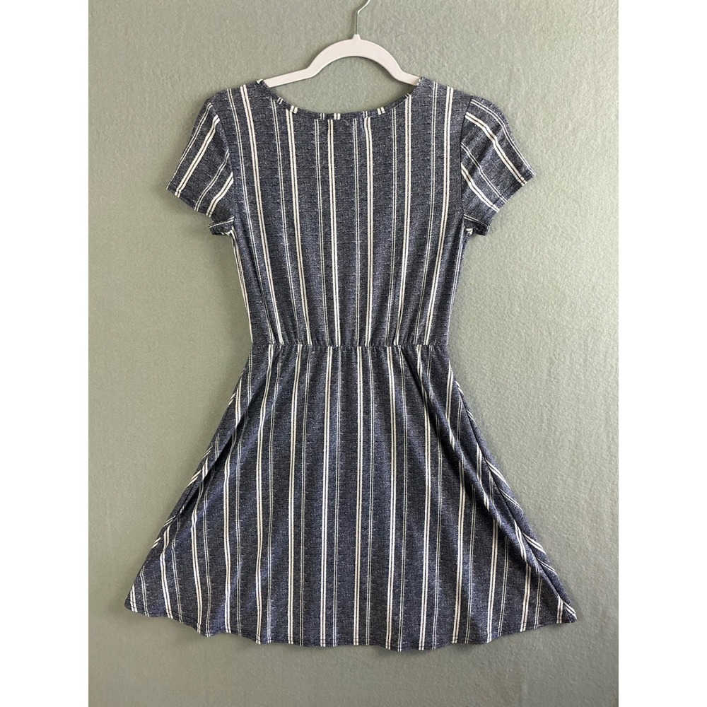 Derek Heart Dress Women's Small Striped Wrap Dress Casual Short Sleeve - Picture 4 of 9